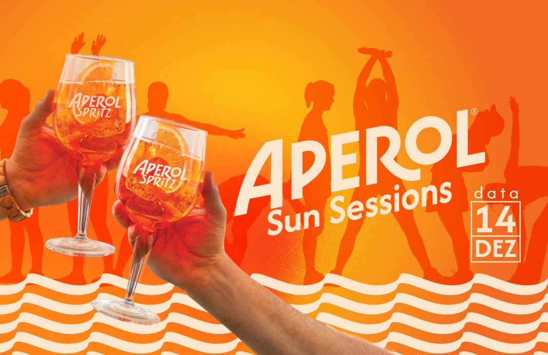 O Aperol Sun Sessions Florianópolis 2025 acontece em 14/12 com yoga, música, oficina de pintura e drinks em um dia dedicado ao bem-estar.